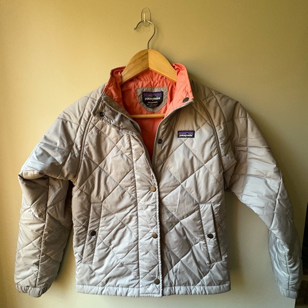 Patagonia Kids’ Diamond Quilted Gray Jacket
